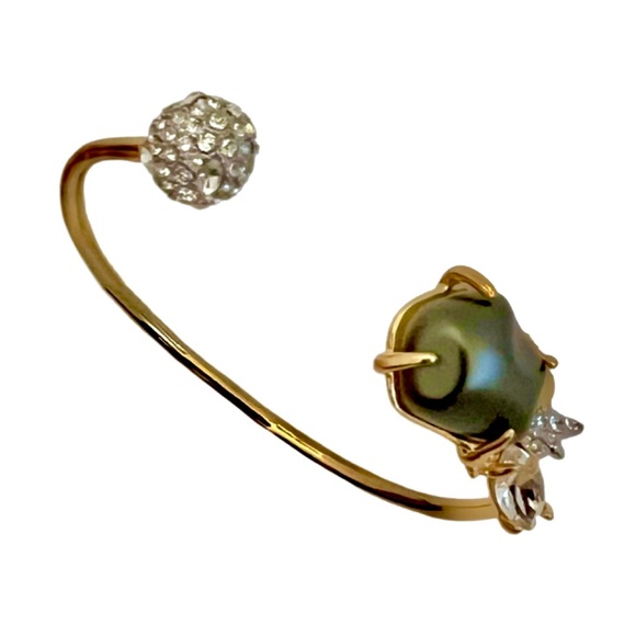 ALEXIS BITTAR • Crystal Starburst Pearl Cuff Bracelet - Picture 5 of 6